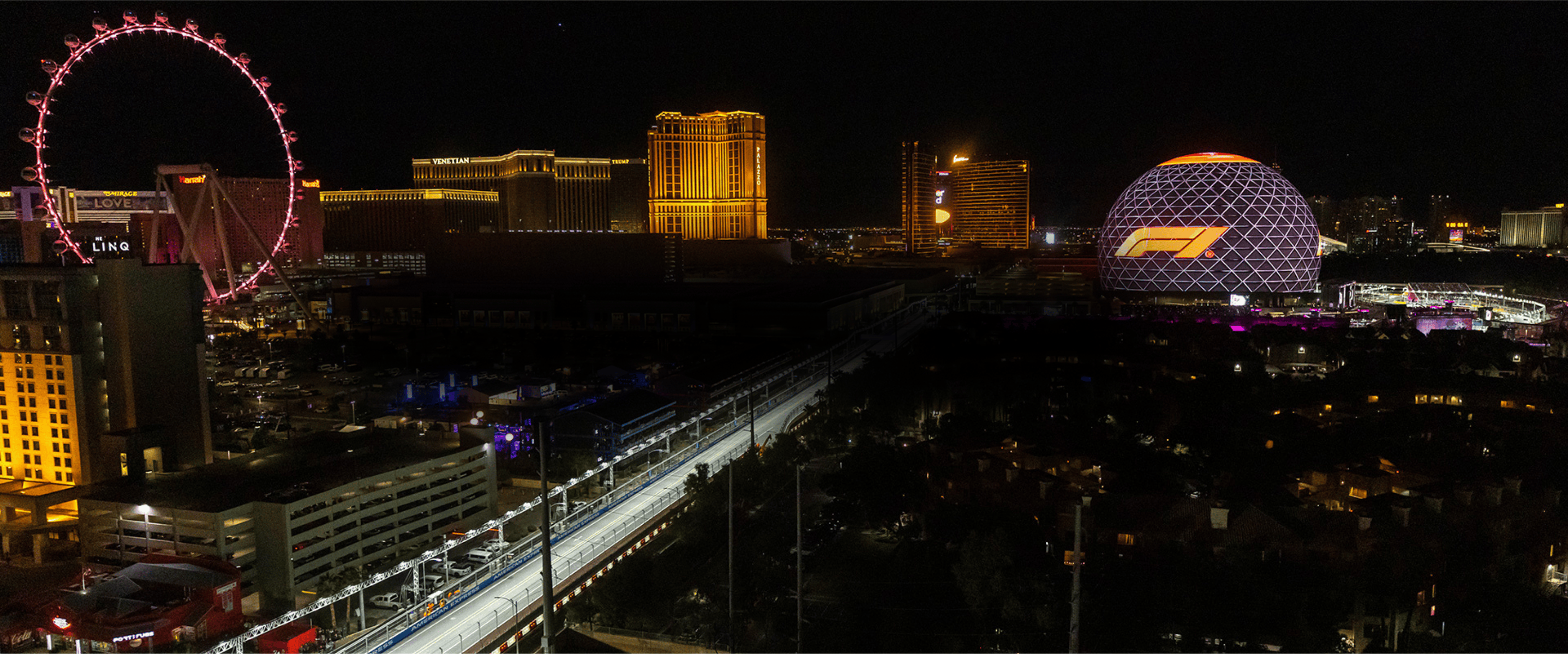 Aerial shot and view of the Las Vegas strip from The Platinum Hotel.